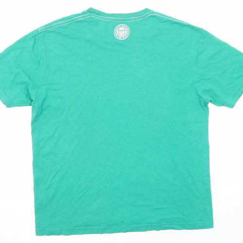 Obscene Clothing Womens Green Cotton Basic T-Shirt Size L Round Neck - Squats? Shots Slogan