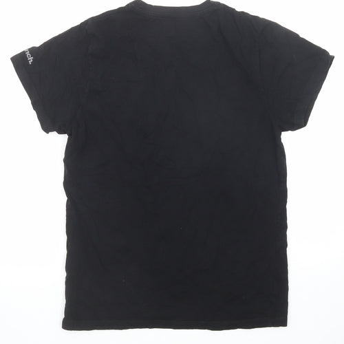 Bench Mens Black Cotton T-Shirt Size S Round Neck