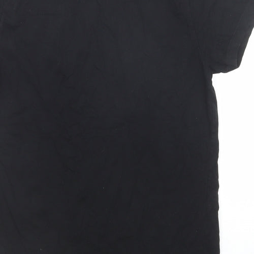 Bench Mens Black Cotton T-Shirt Size S Round Neck