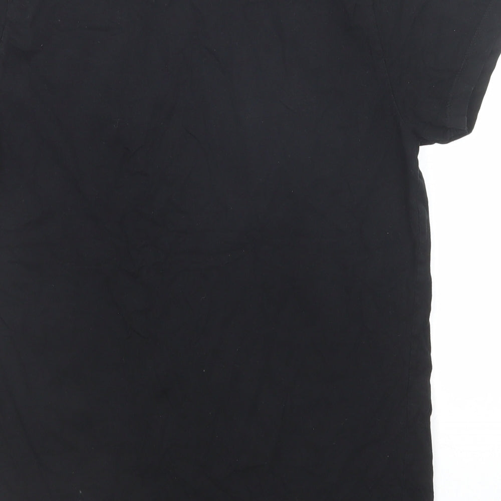 Bench Mens Black Cotton T-Shirt Size S Round Neck