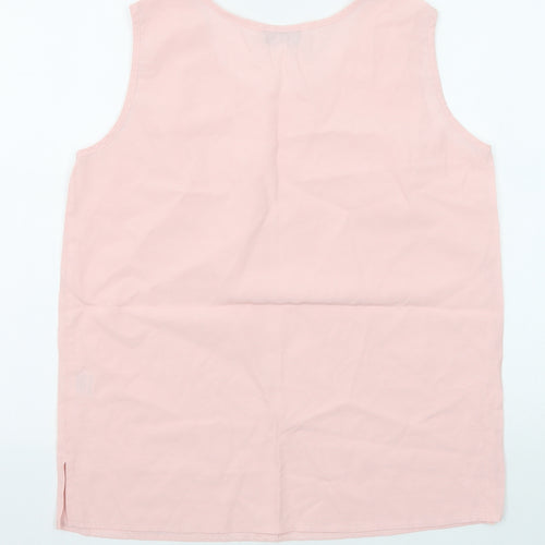 Nice Day Womens Pink Viscose Basic Tank Size 16 Round Neck