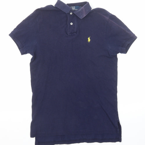 Polo Ralph Lauren Mens Blue Cotton Polo Size S Collared Button