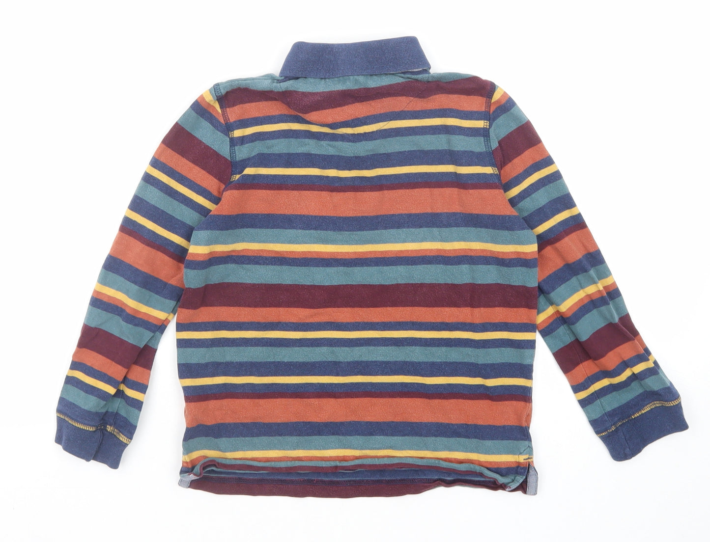 John Lewis Boys Multicoloured Striped Cotton Basic Polo Size 7 Years Collared Button