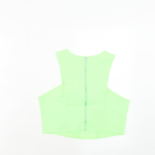 Fabulous Womens Green Polyester Cropped Tank Size 10 V-Neck