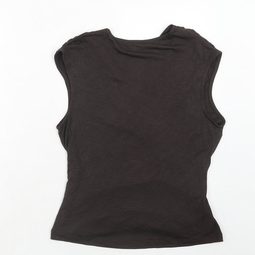 Marks and Spencer Womens Brown Modal Basic Tank Size 16 V-Neck