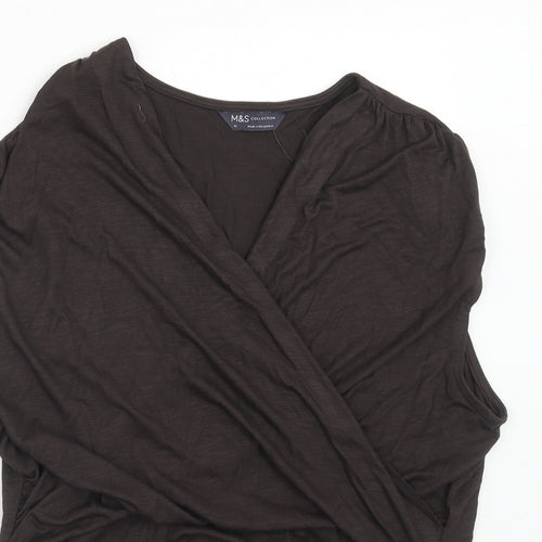 Marks and Spencer Womens Brown Modal Basic Tank Size 16 V-Neck