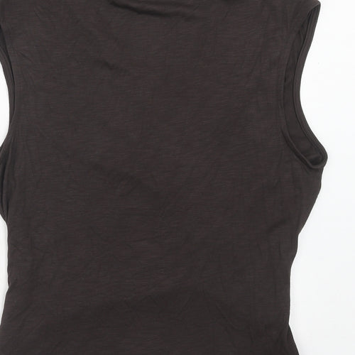 Marks and Spencer Womens Brown Modal Basic Tank Size 16 V-Neck