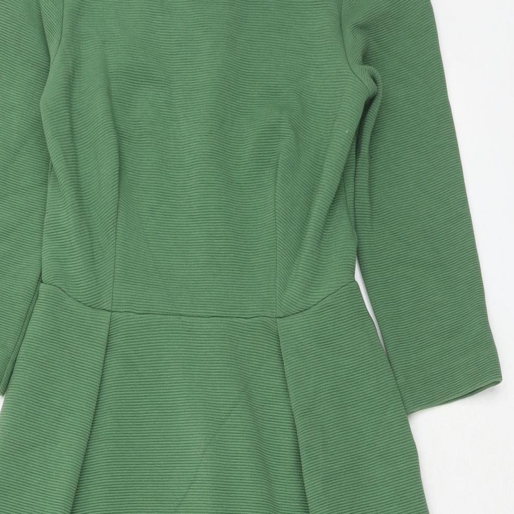 Boden Womens Green Cotton Fit & Flare Size 8 Collared Zip
