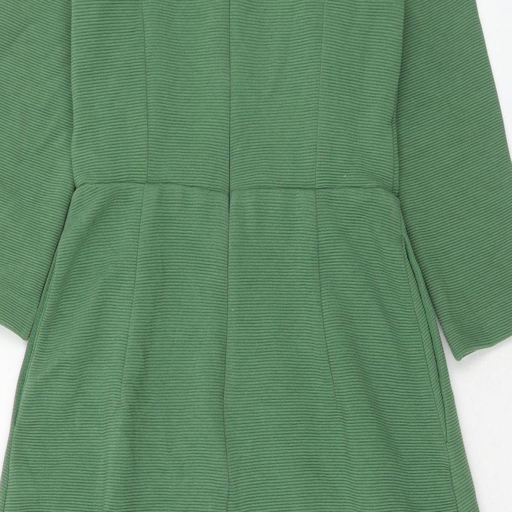 Boden Womens Green Cotton Fit & Flare Size 8 Collared Zip