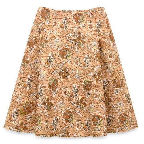 Mexx Womens Orange Geometric Cotton Swing Skirt Size 8 Zip