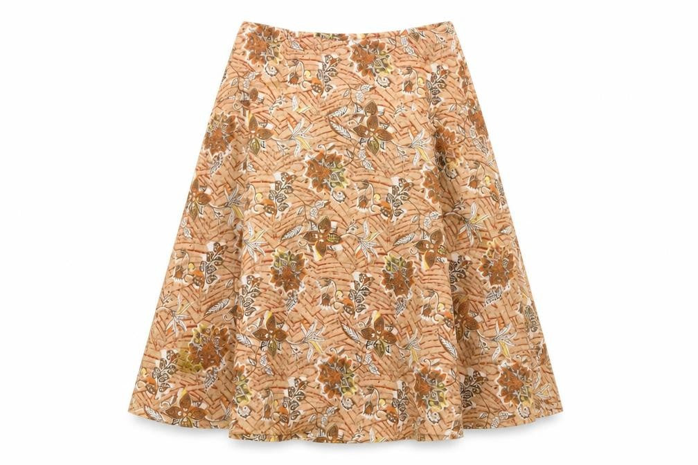 Mexx Womens Orange Geometric Cotton Swing Skirt Size 8 Zip