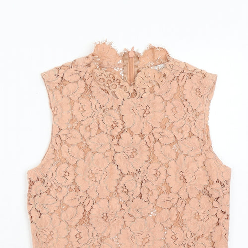 Ivy & Oak Womens Orange Cotton Basic Blouse Size 8 Mock Neck
