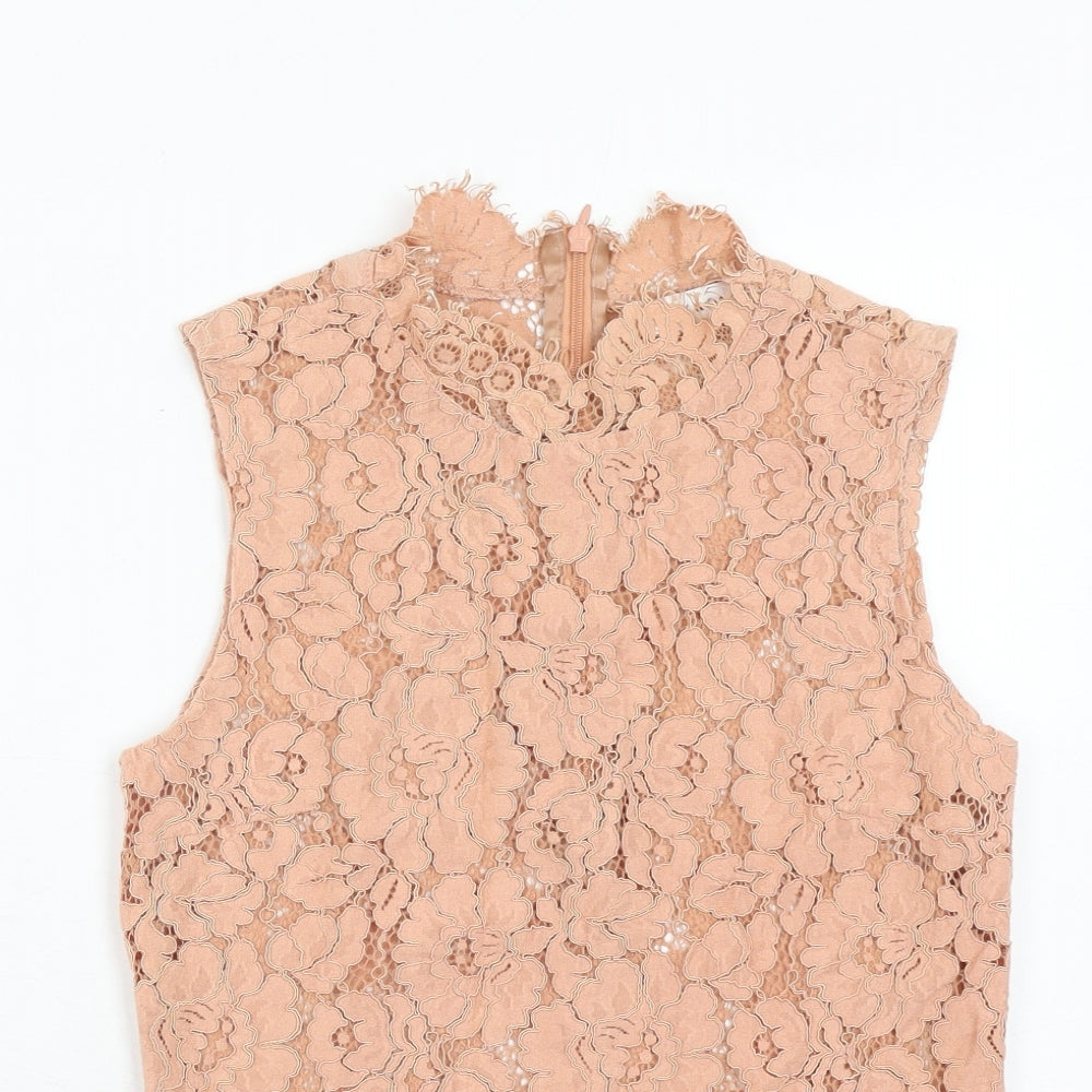 Ivy & Oak Womens Orange Cotton Basic Blouse Size 8 Mock Neck