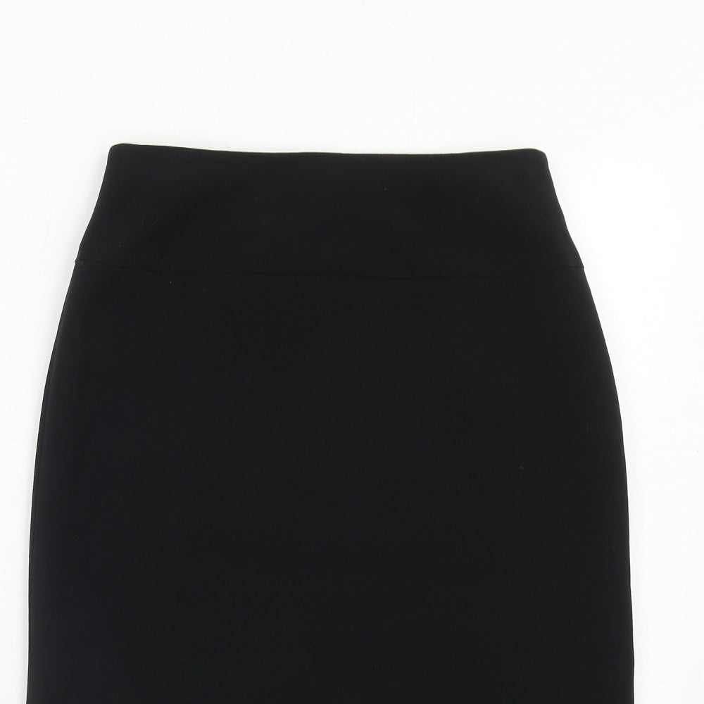 Offshoot Womens Black Polyester A-Line Skirt Size 10 Zip