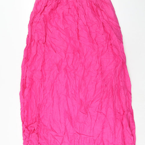 H&M Womens Pink Linen Slip Dress Size M Square Neck Pullover