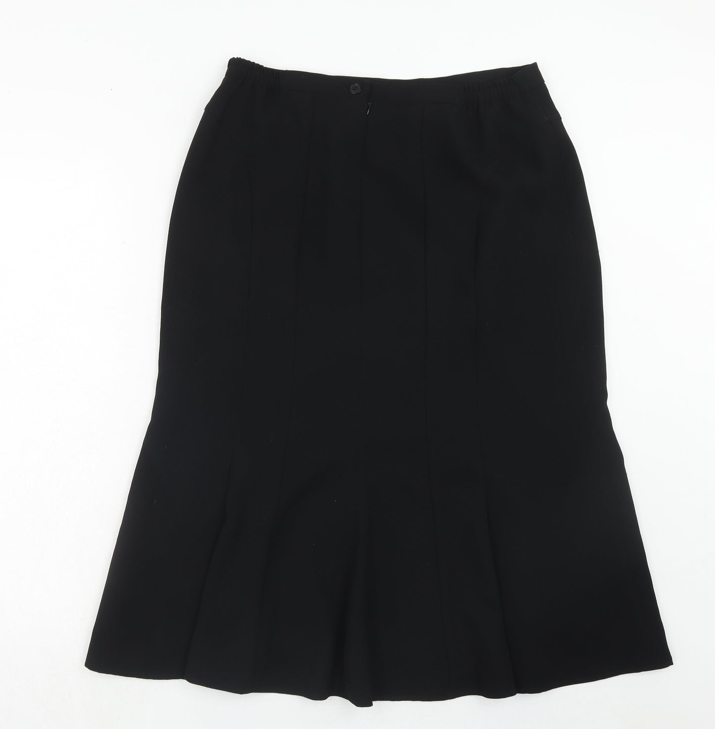 Eastex Womens Black Polyester A-Line Skirt Size 14 Zip