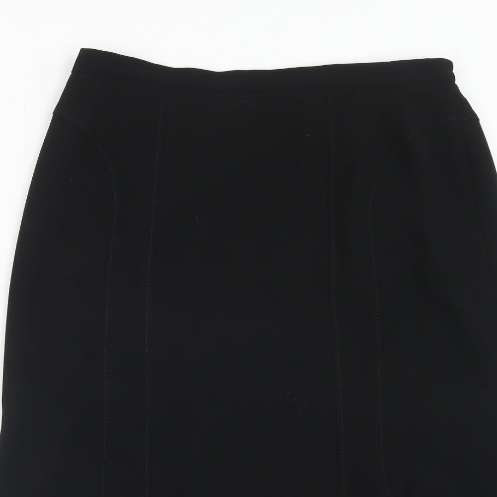 Eastex Womens Black Polyester A-Line Skirt Size 14 Zip