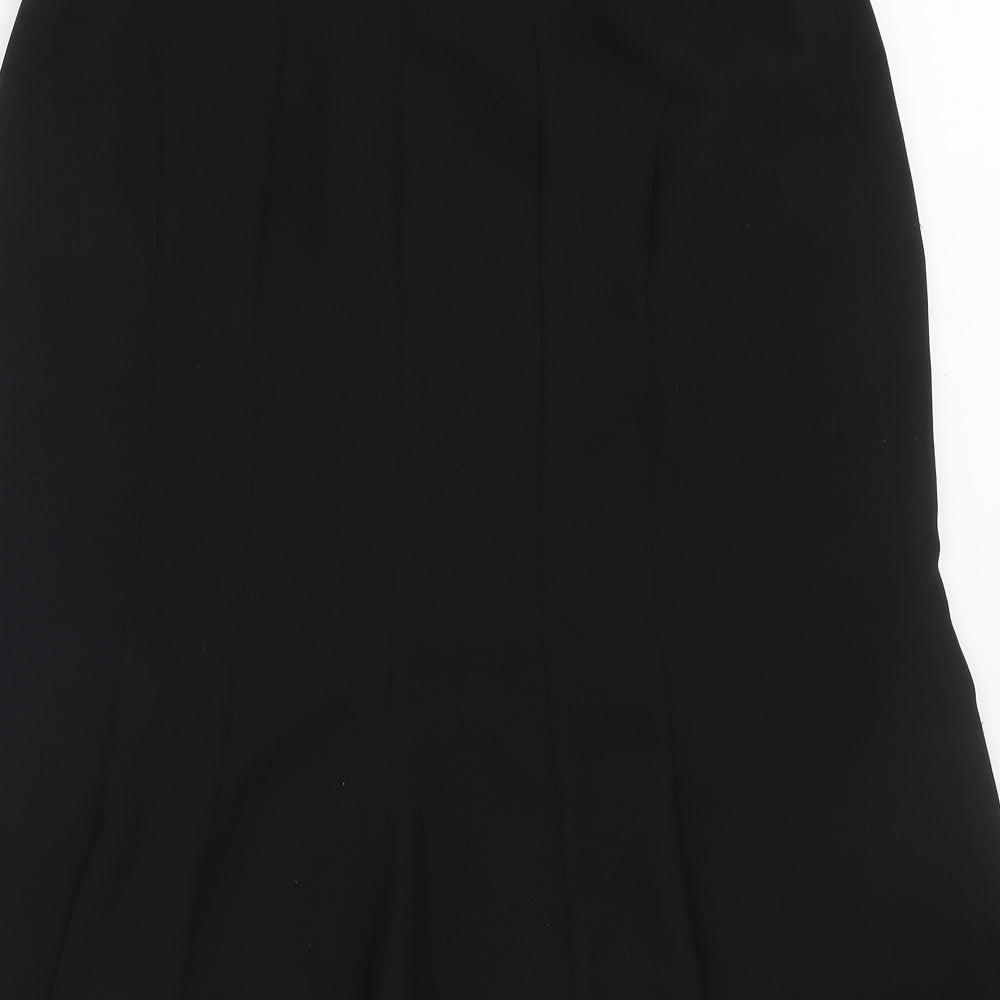 Eastex Womens Black Polyester A-Line Skirt Size 14 Zip
