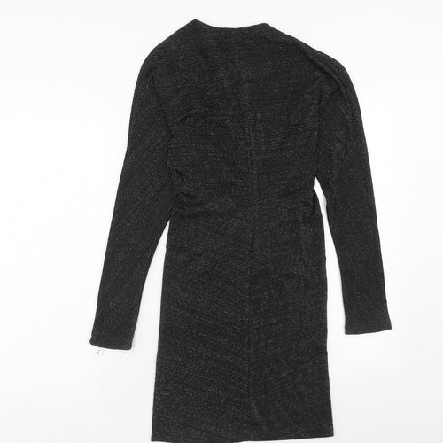 H&M Womens Black Polyamide A-Line Size S V-Neck Pullover