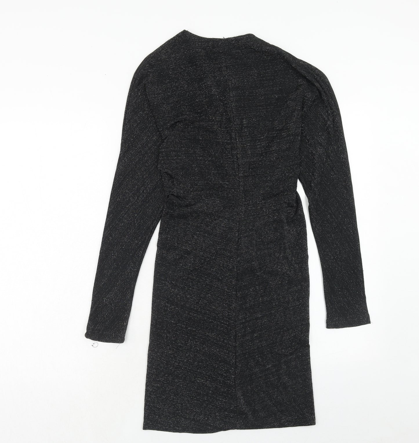 H&M Womens Black Polyamide A-Line Size S V-Neck Pullover