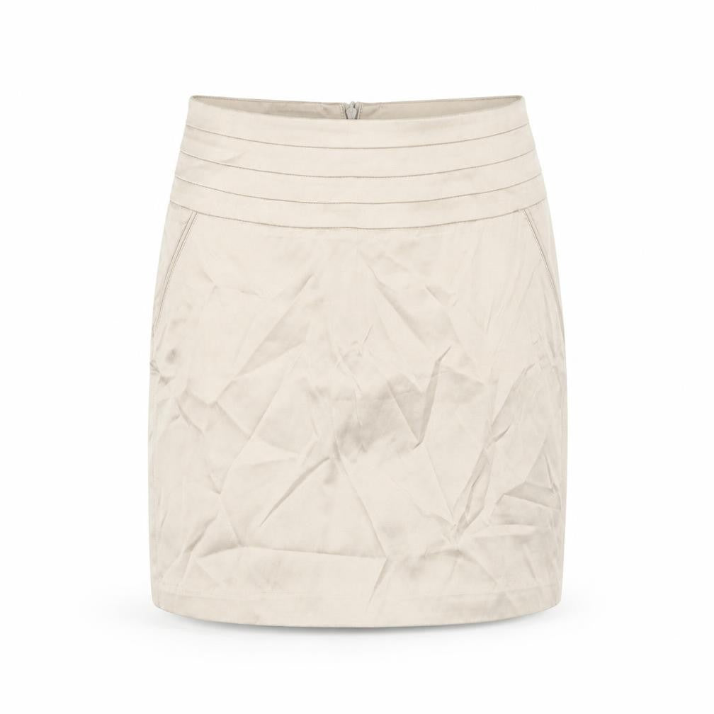 FOREVER 21 Womens Beige Cotton A-Line Skirt Size S Zip