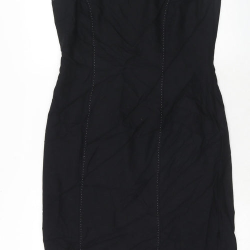 Lakeland Womens Black Viscose A-Line Size 14 Round Neck Zip