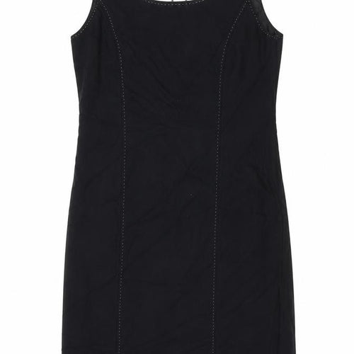 Lakeland Womens Black Viscose A-Line Size 14 Round Neck Zip