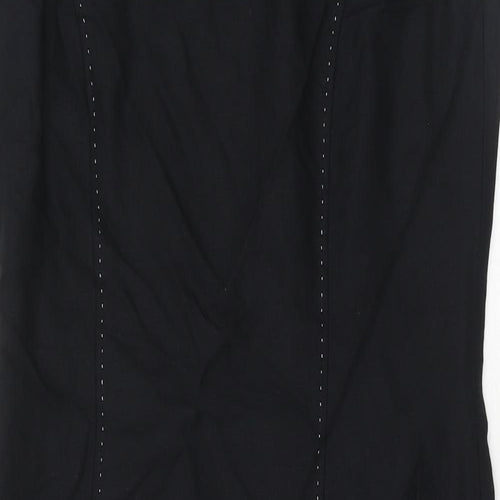 Lakeland Womens Black Viscose A-Line Size 14 Round Neck Zip