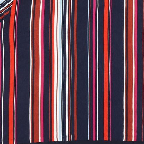 Bonmarché Womens Multicoloured Striped Viscose Basic Blouse Size 20 Boat Neck