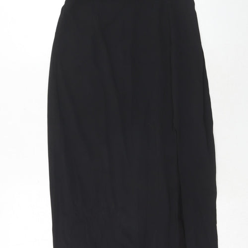 ASOS Womens Black Polyester Maxi Size 8 Round Neck Zip