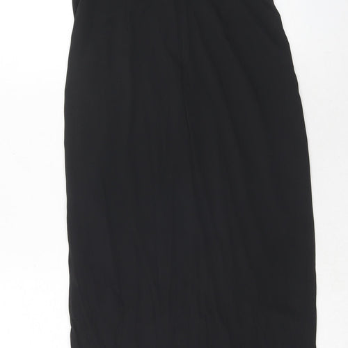 ASOS Womens Black Polyester Maxi Size 8 Round Neck Zip