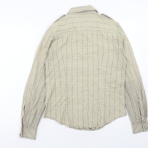 Urban Concept Womens Green Striped Cotton Basic Button-Up Size 16 Collared