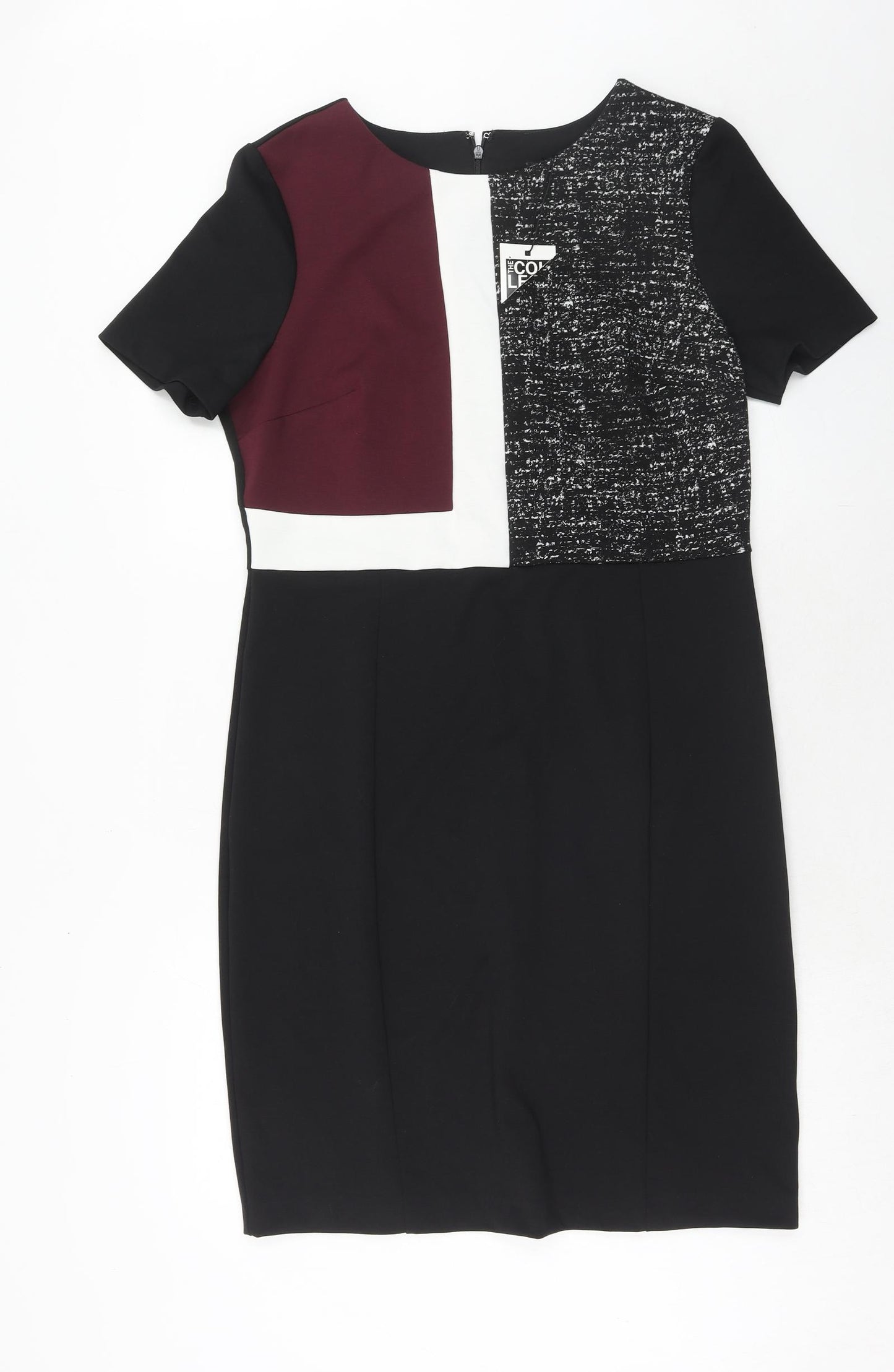 Debenhams Womens Purple Colourblock Polyester A-Line Size 16 Round Neck Zip