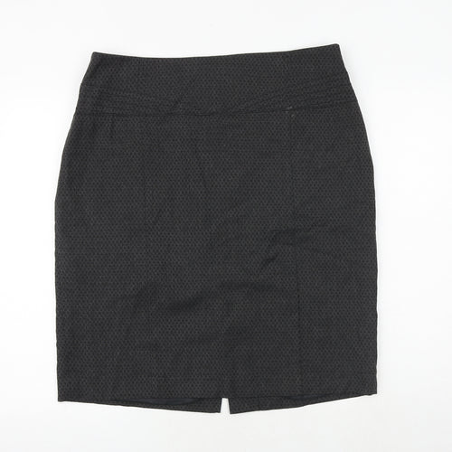 NEXT Womens Grey Geometric Polyester A-Line Skirt Size 38 in Zip