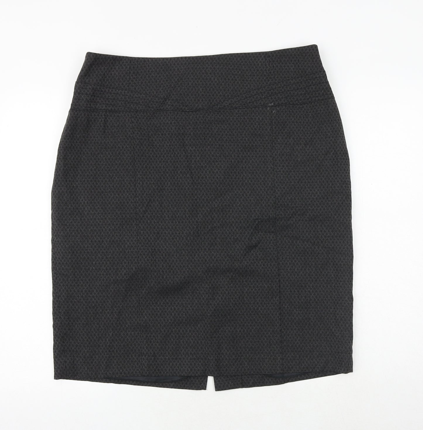 NEXT Womens Grey Geometric Polyester A-Line Skirt Size 38 in Zip