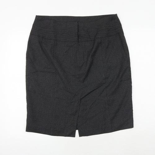 NEXT Womens Grey Geometric Polyester A-Line Skirt Size 38 in Zip