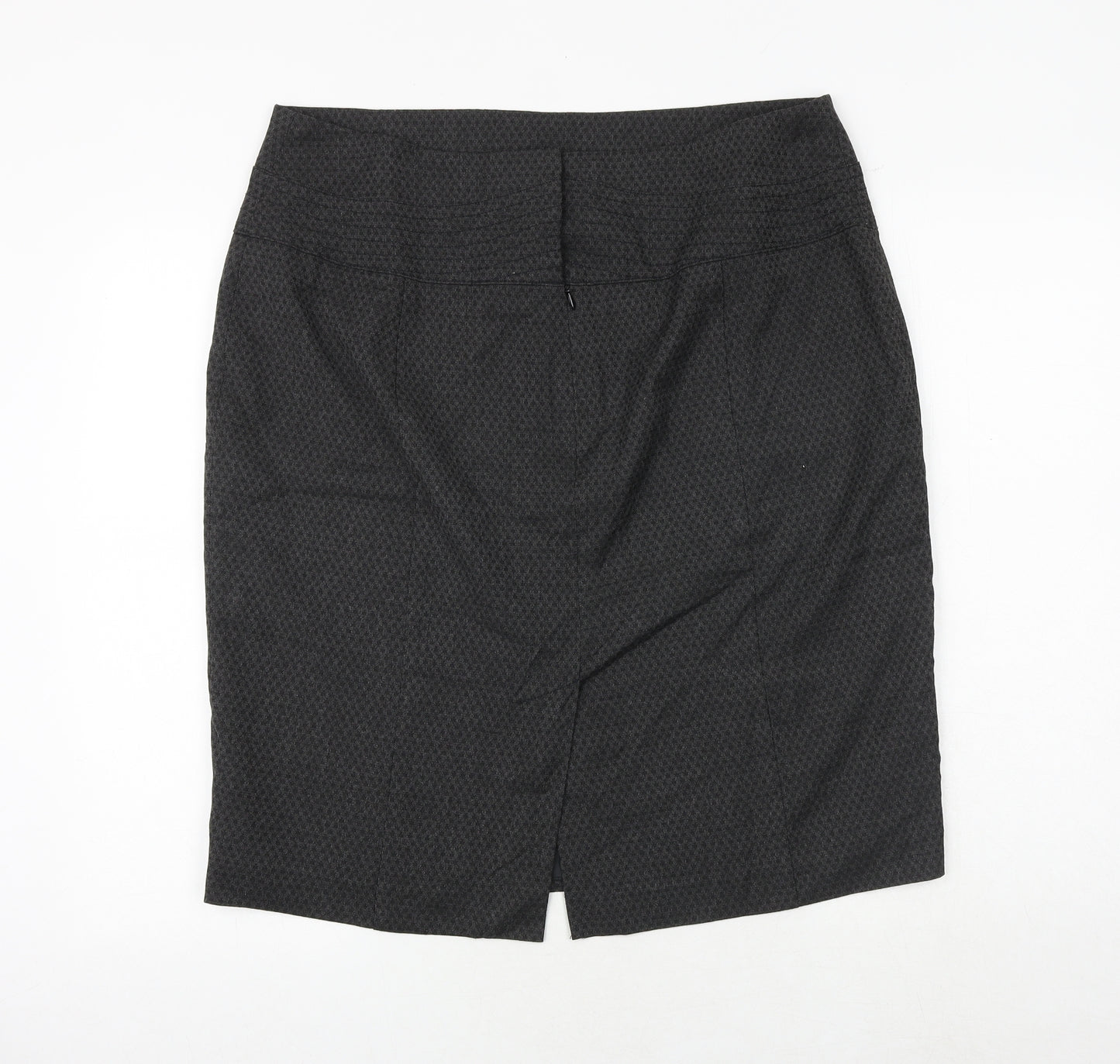 NEXT Womens Grey Geometric Polyester A-Line Skirt Size 38 in Zip