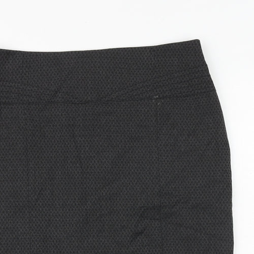 NEXT Womens Grey Geometric Polyester A-Line Skirt Size 38 in Zip