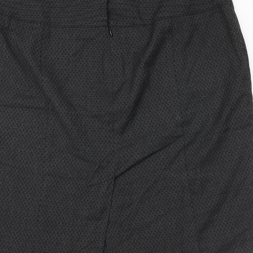 NEXT Womens Grey Geometric Polyester A-Line Skirt Size 38 in Zip