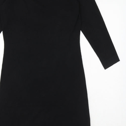 Monsoon Womens Black Polyester Sheath Size S Mock Neck Zip - Lace Detail
