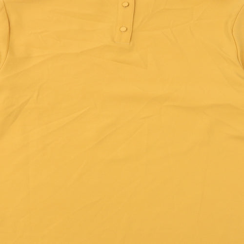 NEXT Womens Yellow Polyester Basic Blouse Size 10 Round Neck