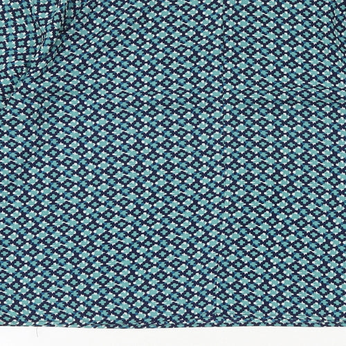 H&M Womens Green Geometric Polyester Basic Blouse Size 8 Round Neck