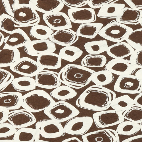 CC Womens Brown Geometric Viscose Basic T-Shirt Size XL V-Neck