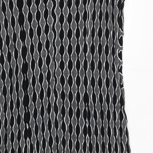 Per Una Womens Grey Geometric Viscose Sheath Size 22 Boat Neck Pullover - Ruched Detail
