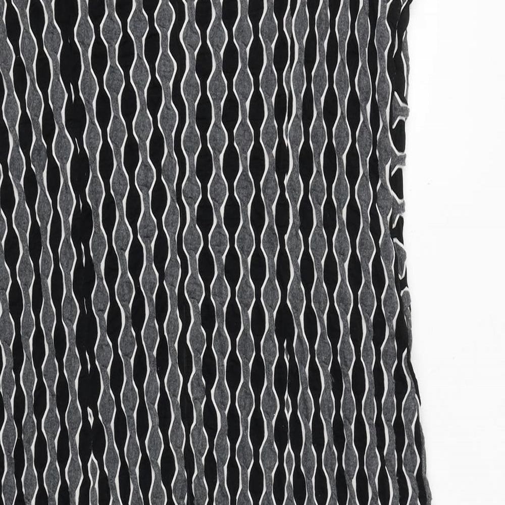 Per Una Womens Grey Geometric Viscose Sheath Size 22 Boat Neck Pullover - Ruched Detail