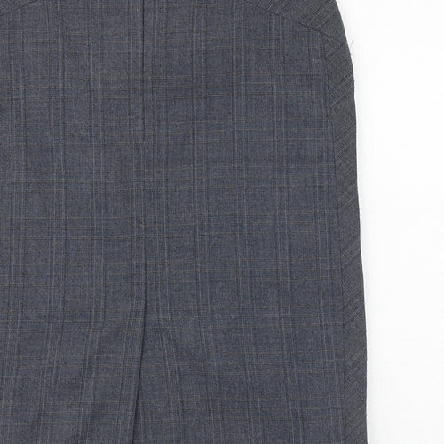NEXT Womens Blue Plaid Polyester A-Line Skirt Size 10 Zip
