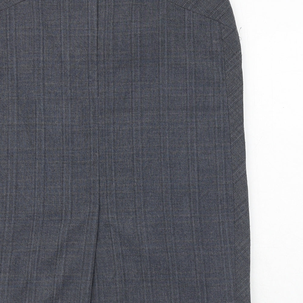 NEXT Womens Blue Plaid Polyester A-Line Skirt Size 10 Zip