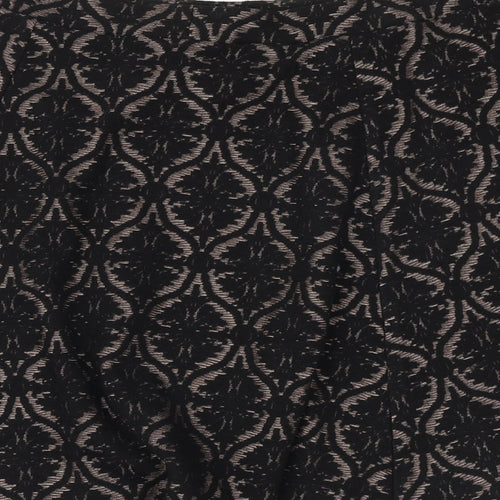 Marks and Spencer Womens Black Geometric Polyester Swing Skirt Size 28 in