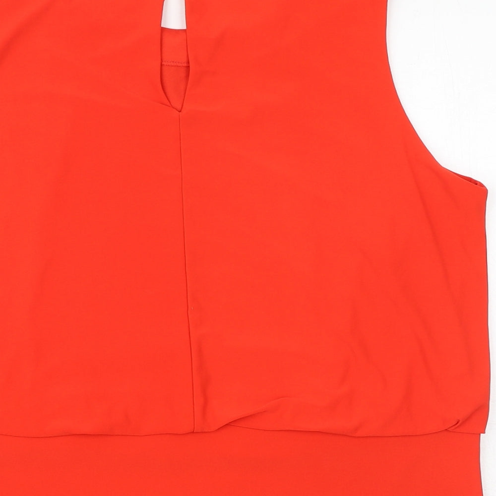 Roman Womens Red Polyester Basic Blouse Size 18 Boat Neck - Chain Detail