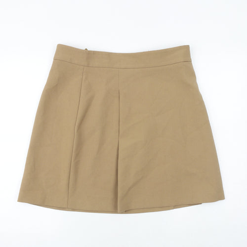 Marks and Spencer Womens Brown Polyester A-Line Skirt Size 16 Zip